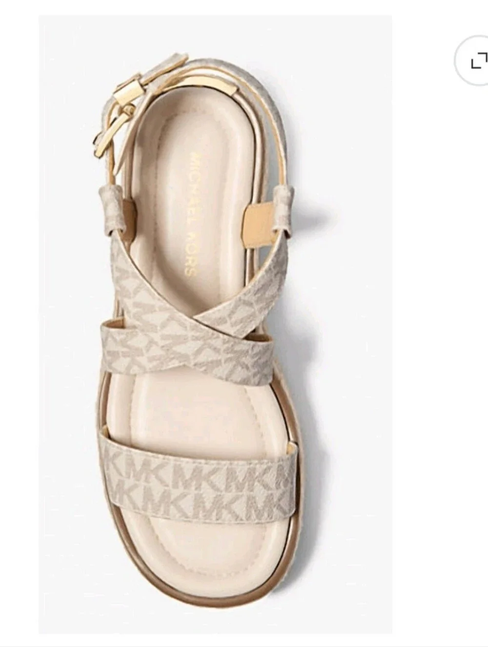 Michael Kors Cream Logo Espadrille Platform Sandals
